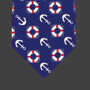 Nautical Lifesavers & Anchors Dog Bandana