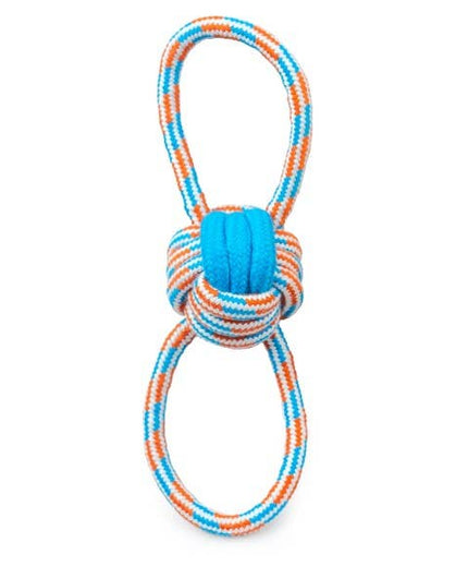 ThoozyPet Figure 8 Knot Ball Rope Dog Toy Blue / Red 11.5