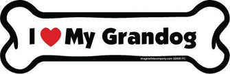 I Love My Grandog - Bone Car Magnet