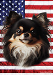 Chihuahua Black Longhaired -    Patriotic III Garden Flag