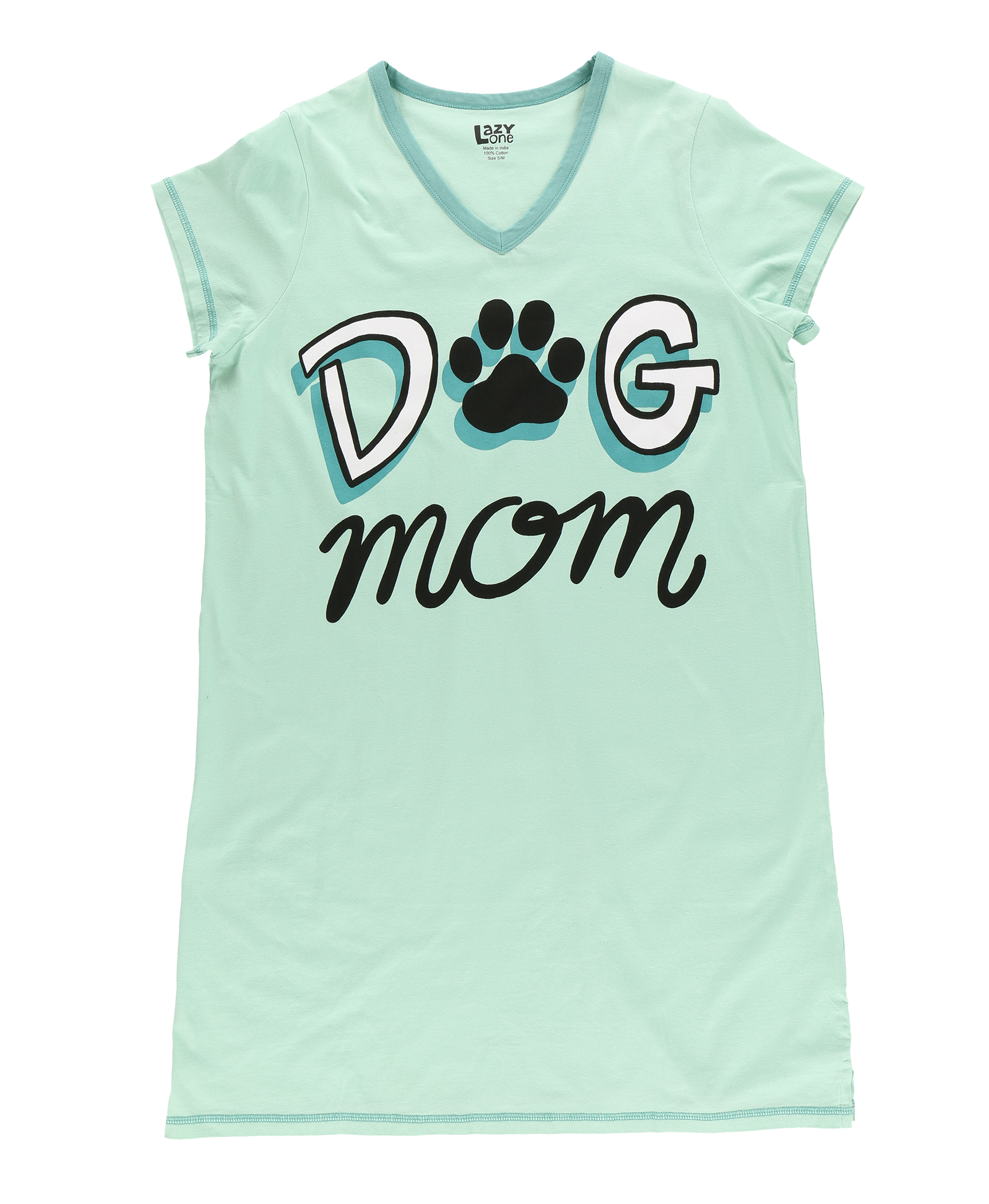 PJ Nightgown Dog Mom V-Neck Nightshirt