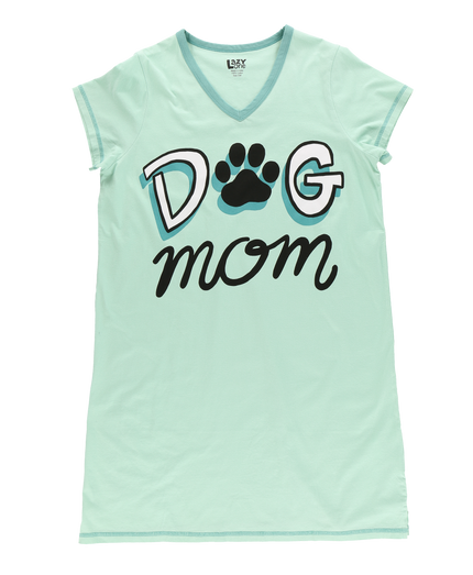 PJ Nightgown Dog Mom V-Neck Nightshirt