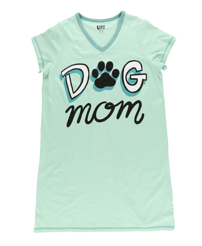 PJ Nightgown Dog Mom V-Neck Nightshirt