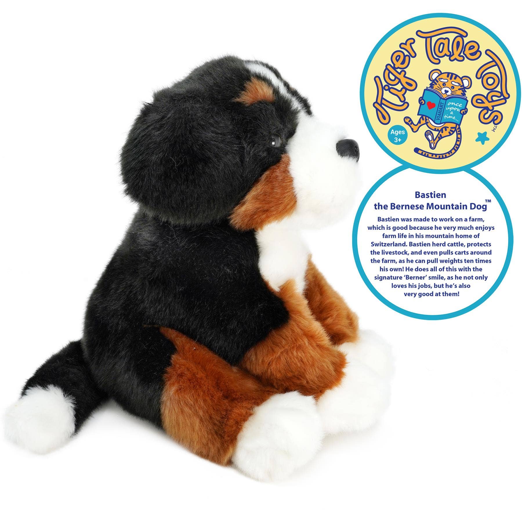 Plush Bernese Mt. Dog Bastien The Bernese Mountain Dog Stuffed Animal Plush