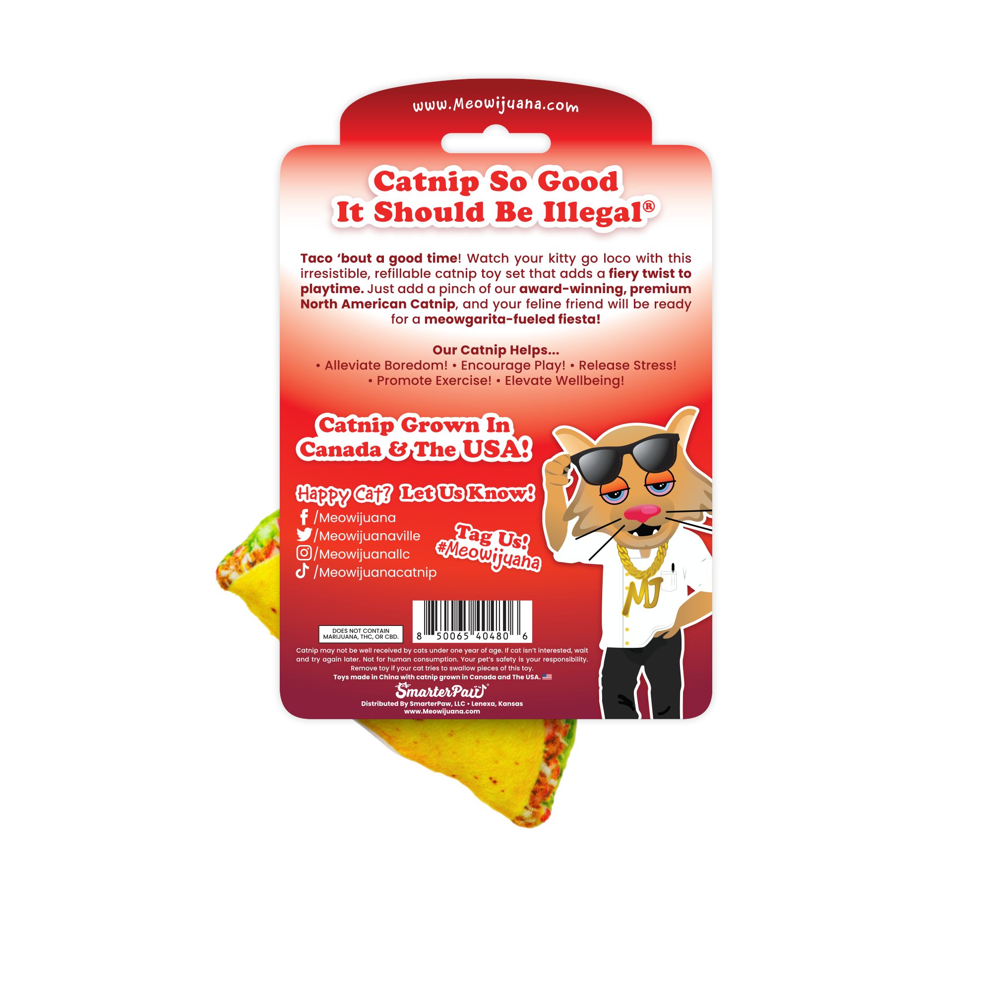 Meowijuana® Get Spicy Taco Margarita Catnip Toy 2-Pack