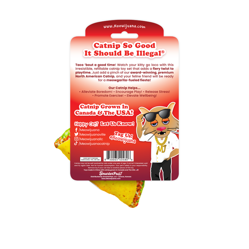 Meowijuana® Get Spicy Taco Margarita Catnip Toy 2-Pack