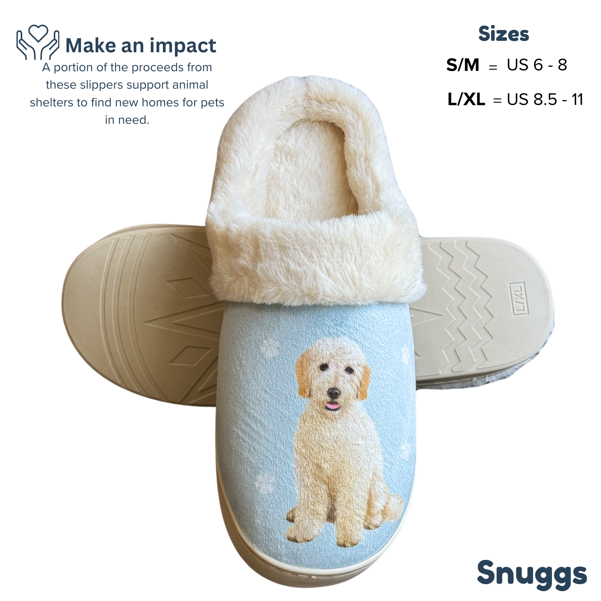 Golden Doodle Dog Pet Lovers Snuggs Comfy Slippers
