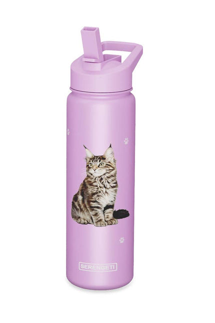 Maine Coon Stainless Steel Water Bottle 24 Oz. Serengeti