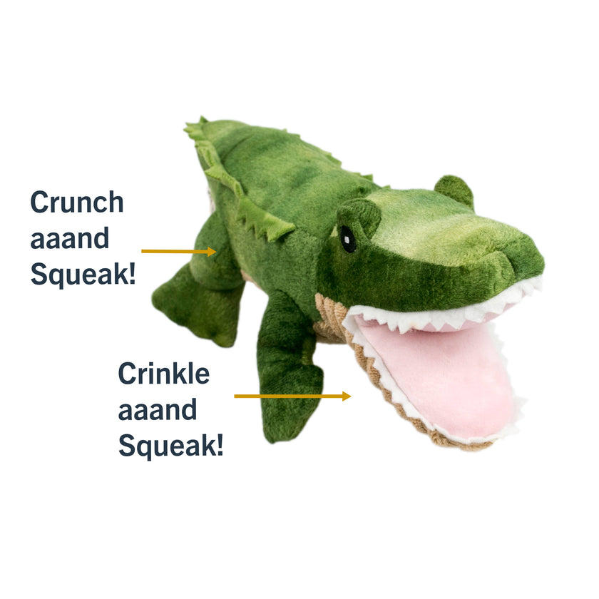 Tall Tails Crunch Plush Gator Dog Toy - 15