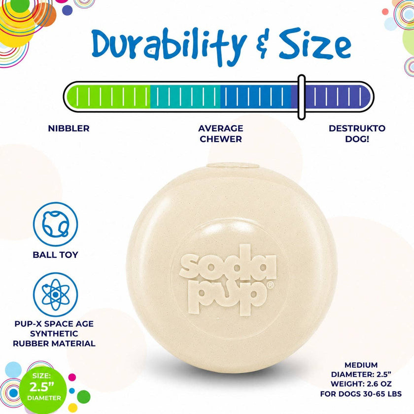 Glow in the Dark Glitter Ball 2-Pack Dog Toy Soft PUP-X Rubber Floating Fetch Ball with Treat Dispenser