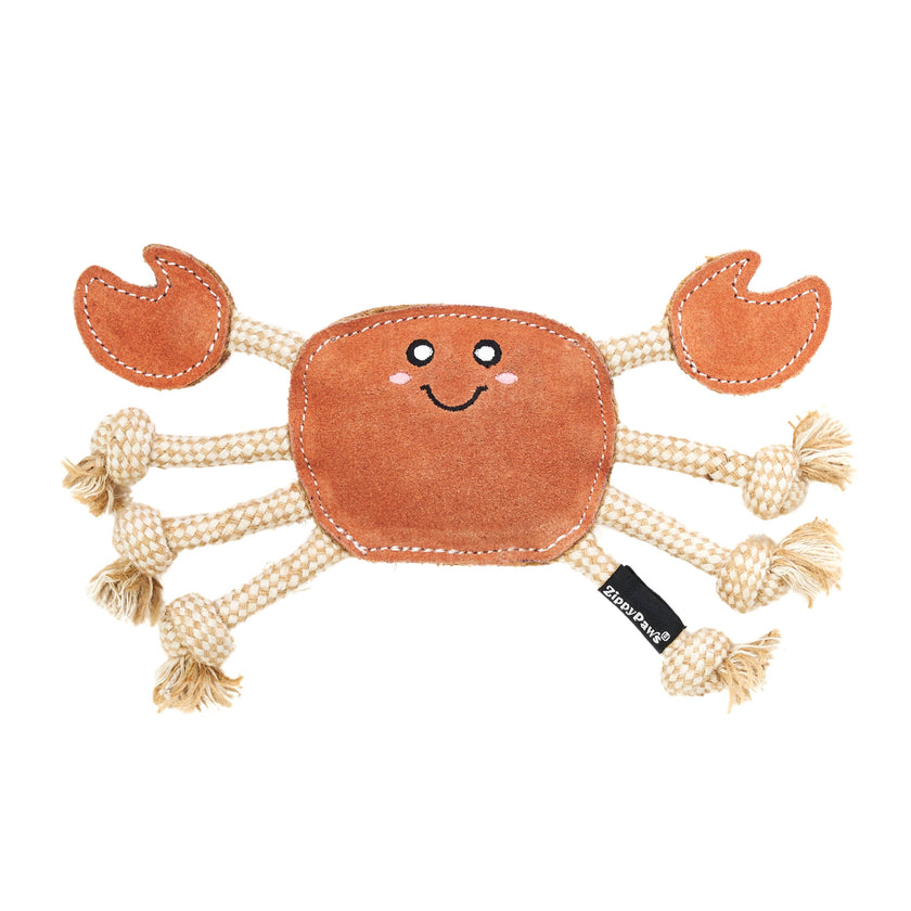 EcoZippy Suede and Rope Buddies - Crab