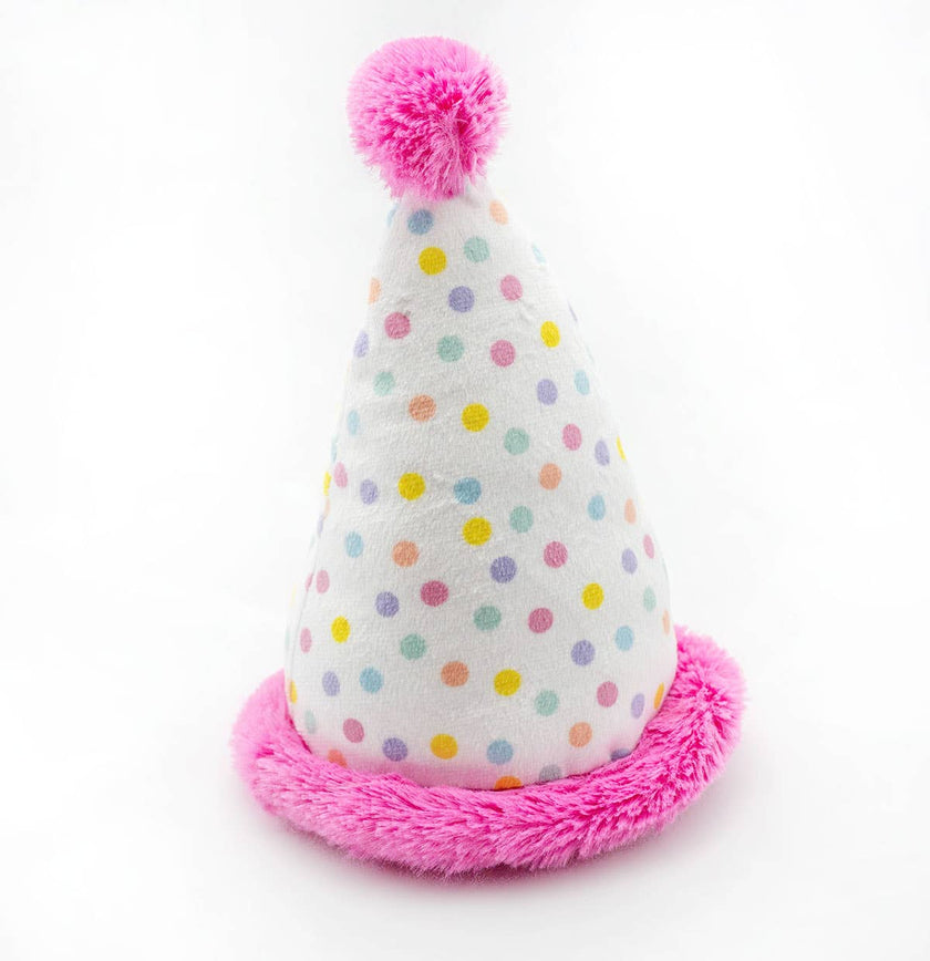 Dog Toy Birthday Hat ThoozyPet Birthday Hat Pink Plush Dog Toy 7