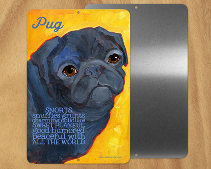 Pug (Black) -UD Metal Sign