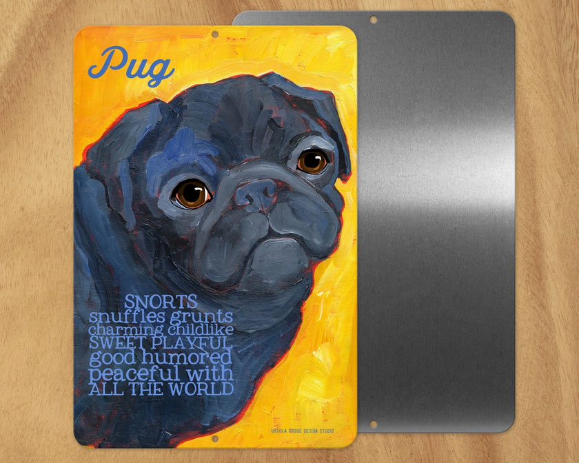Pug (Black) -UD Metal Sign