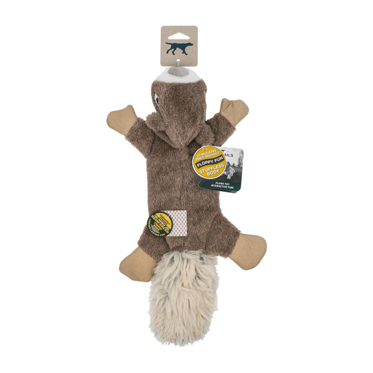 Stuffless Squirrel Squeaker Dog Toy