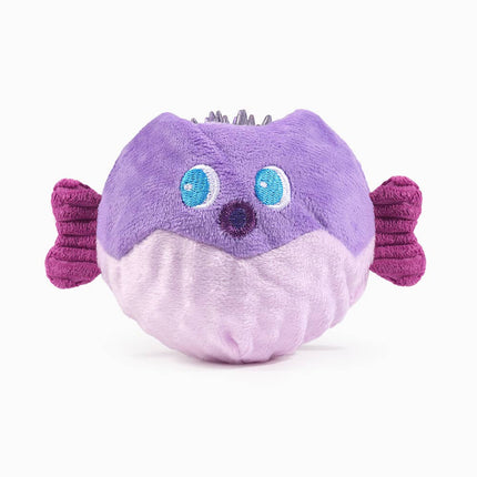 Dog Toy Puffer Fish Plush Covered Spiky Ball Toy