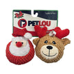 Dog Toy Santa & Reindeer Christmas EZ Squeaky Floating Twin Pack Ball Toy Set