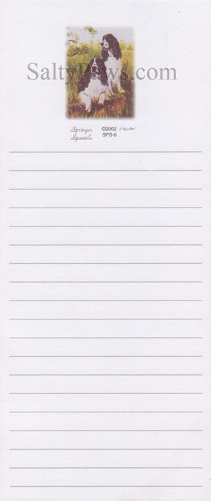 Springer Spaniel List Note Pad