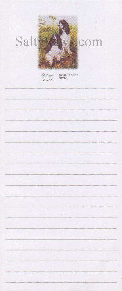 Springer Spaniel List Note Pad