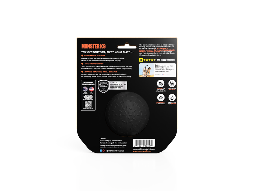 Dog Toy Black Dog Ball for Aggressive Chewers Toy