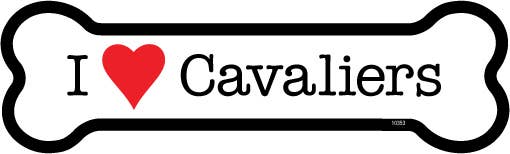 I (heart) Cavaliers Bone Shaped Magnet