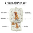 Golden Retriever, oven mitt set