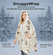 Bulldog Snugg Wraps with Hoodie – Ultra Soft Sherpa Fleece Wrap for Pet Lovers
