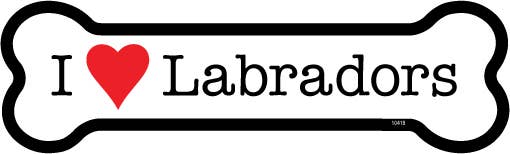 I (heart) Labradors Bone Shaped Magnet