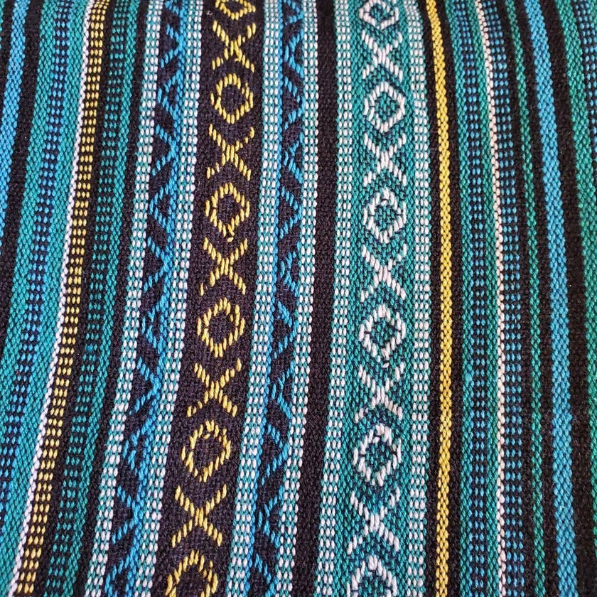Dog Sling Woven Peacock Blue Design