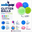 Glow in the Dark Glitter Ball 2-Pack Dog Toy Soft PUP-X Rubber Floating Fetch Ball with Treat Dispenser
