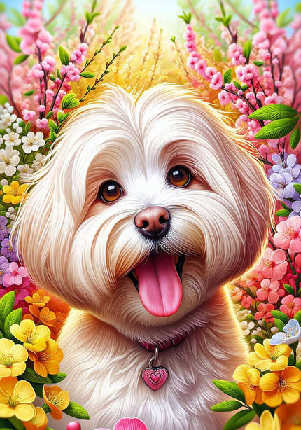 Havanese Cream Large Coloful House Flag
