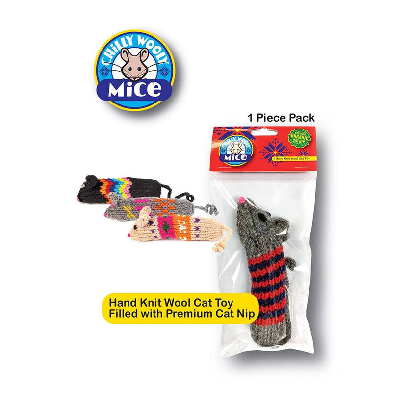 1 Pack Wooly Mice Organic Catnip Cat Toy