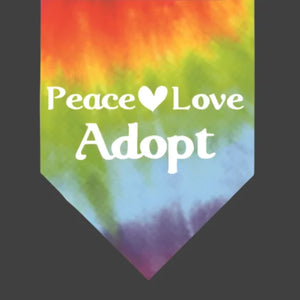 Peace Love Adopt Dog Bandana