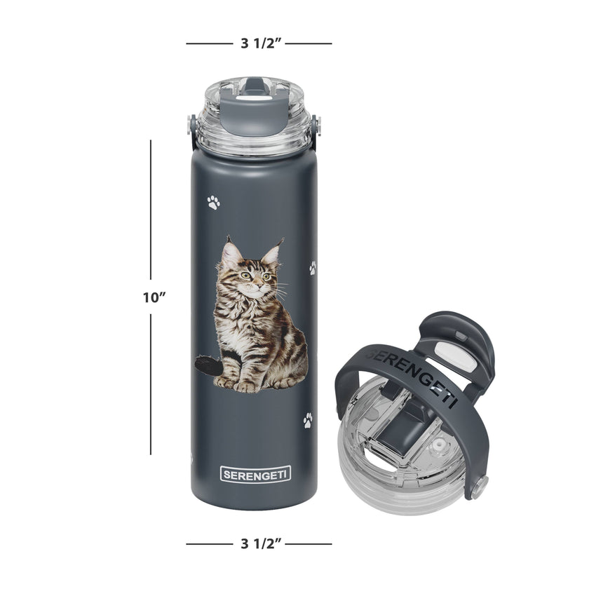 Maine Coon Stainless Steel Water Bottle 24 Oz. Serengeti