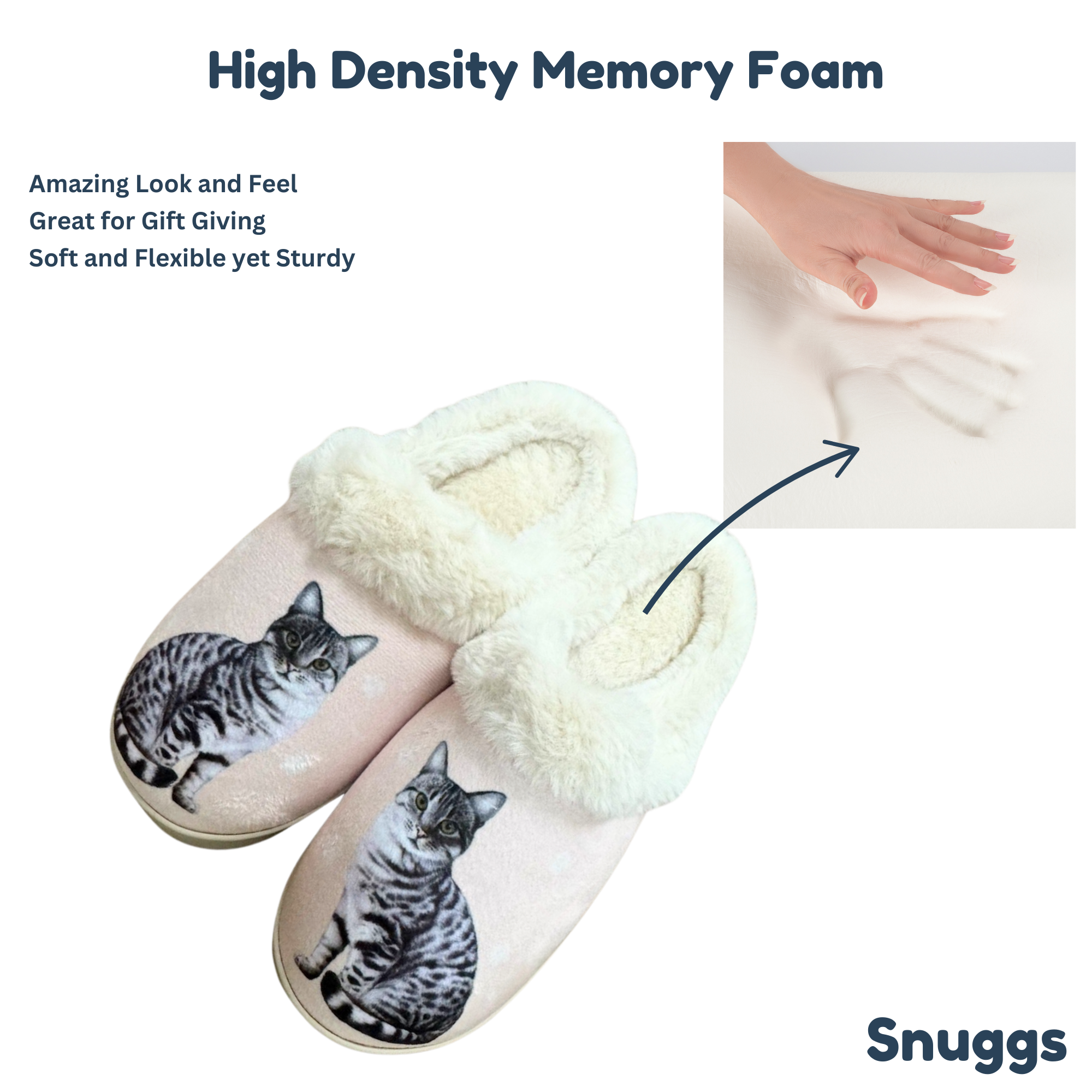 Cat Silver Tabby Cat Pet Lovers Comfy Snuggs Slippers