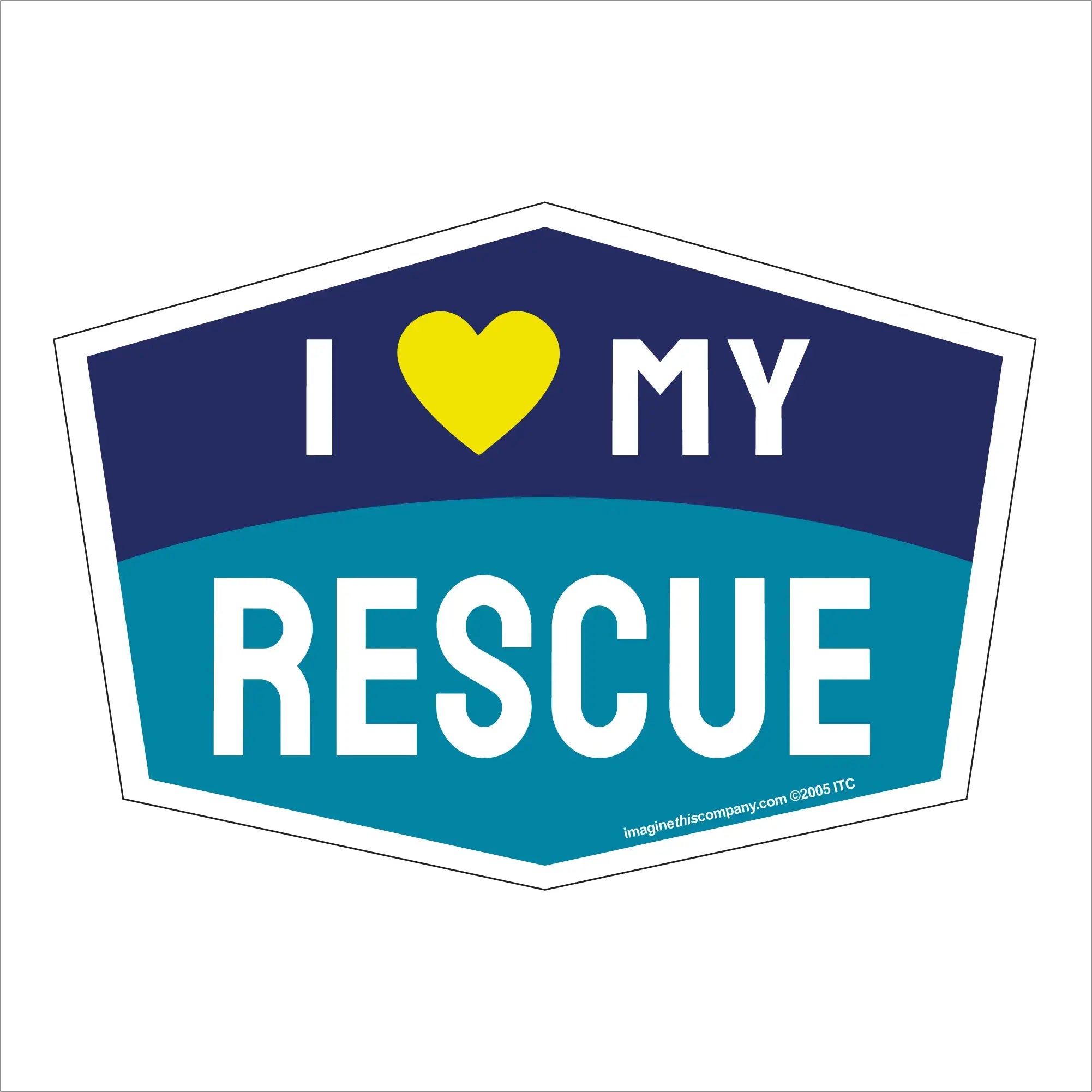 I Love My Rescue Hexagon Shaped Magnet