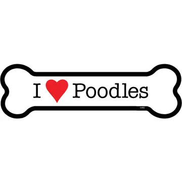 Poodle - Bone Shaped Magnet