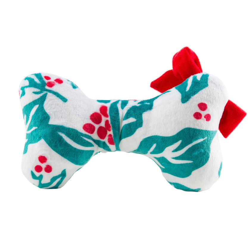 Seasons Grrreetings Bone Stocking Stuffers Christmas Plush Dog Toy
