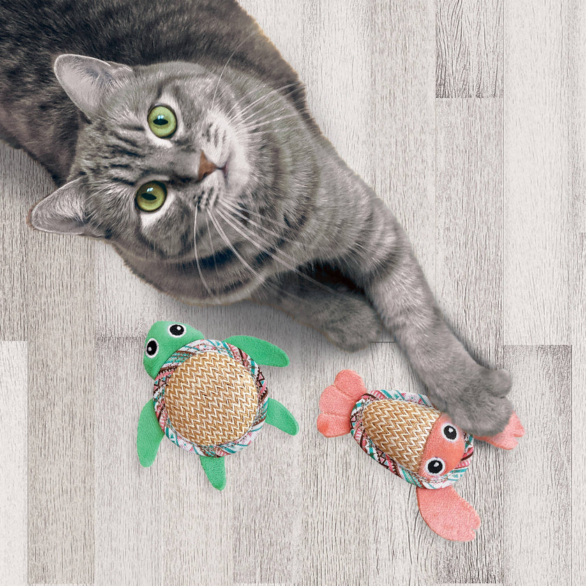 Cat Toy Lobster and Turtle KONG® Tropics Pals Catnip Toy 2pk