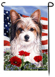 Biewer Terrier - Patriotic Flowers Garden Flag