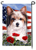 Biewer Terrier - Patriotic Flowers Garden Flag