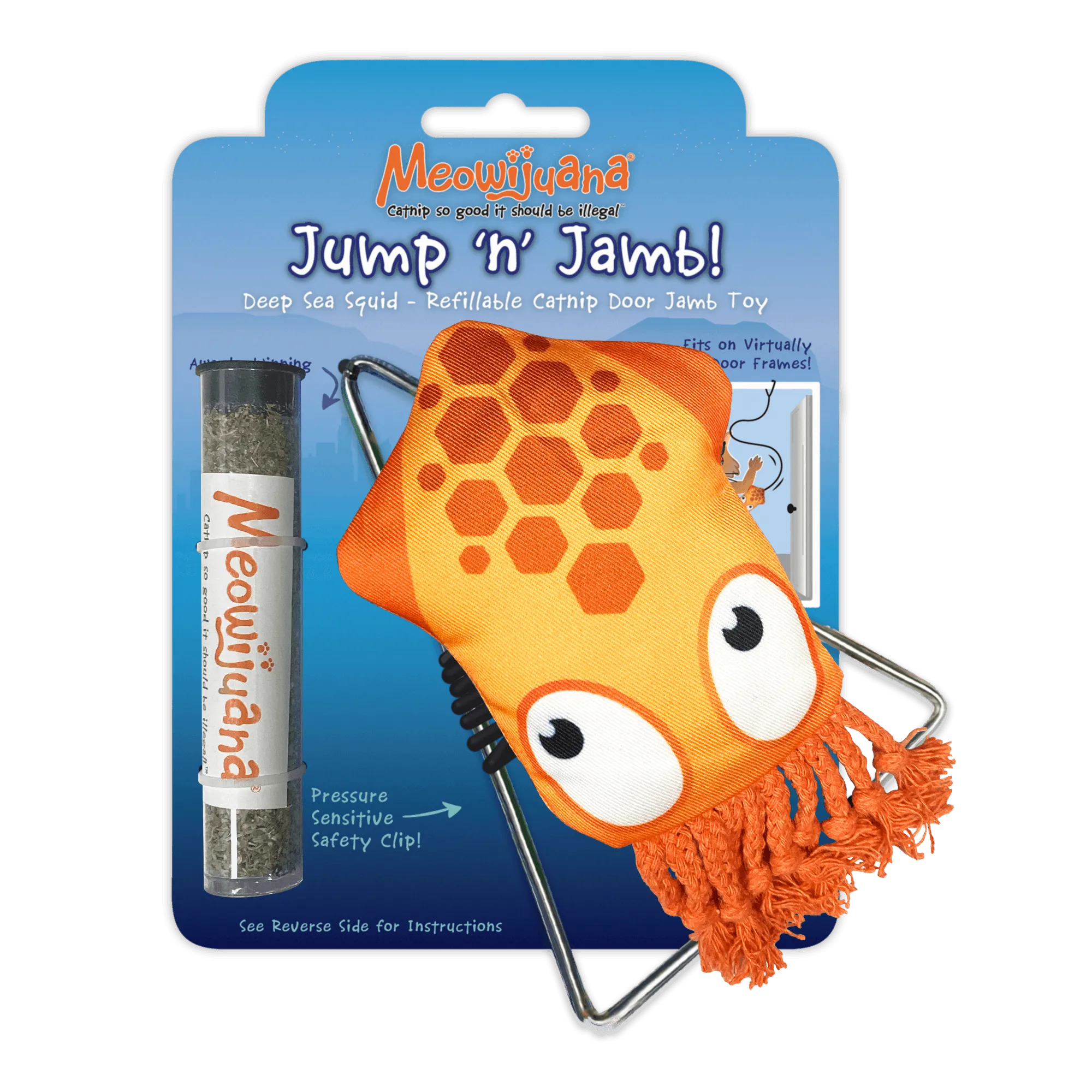 Meowijuana® Jump 'n' Jamb Deep Sea Squid Interactive Cat Toy