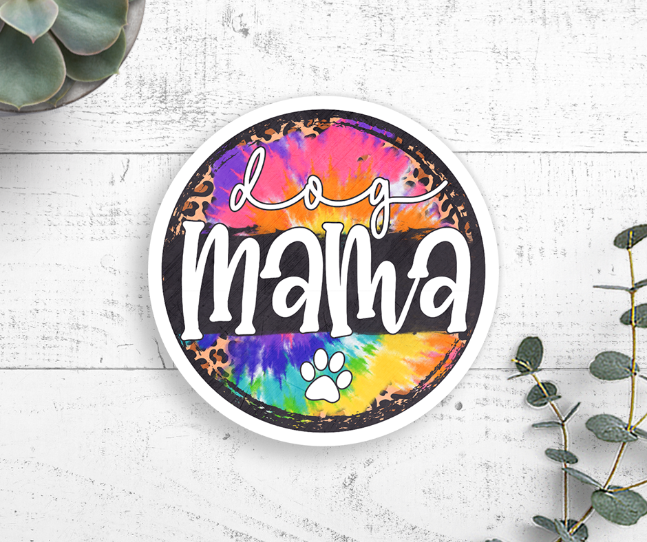 Dog Mama Circle Sticker Vinyl Decal