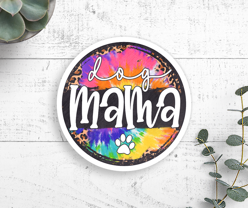 Dog Mama Circle Sticker Vinyl Decal