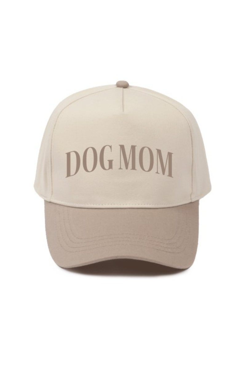 DOG MOM Embroidery 5 Panel Two Tone Hat