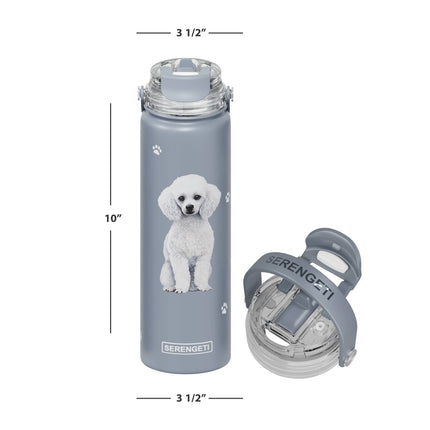 Poodle Stainless Steel Water Bottle 24 Oz. Serengeti