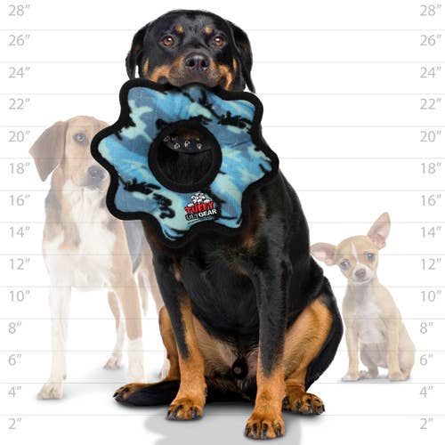 Tuffy Ultimate Gear Ring - Camo Blue, Squeaky Dog Toy