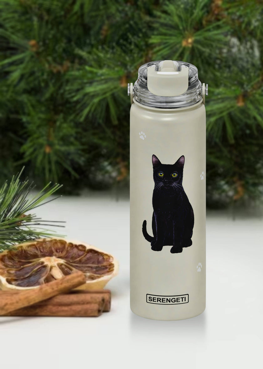 Black Cat Stainless Steel Water Bottle 24 Oz. Serengeti