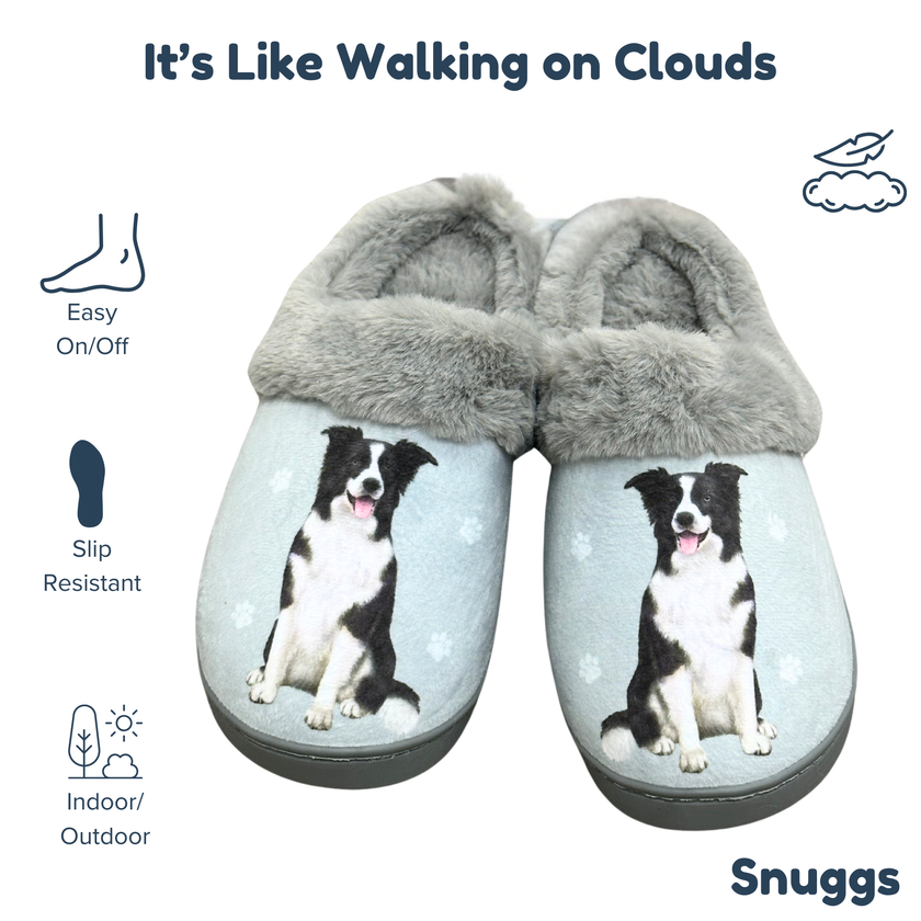 Border Collie Dog pet Lovers Comfy Snuggs Slippers