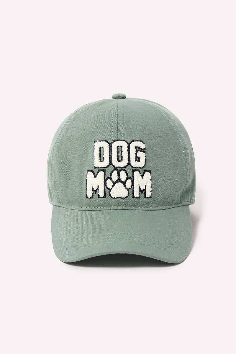 Chenille DOG MOM baseball Cap